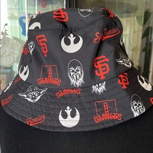 Kids Star Wars Giants Bucket Hat - Black and Red